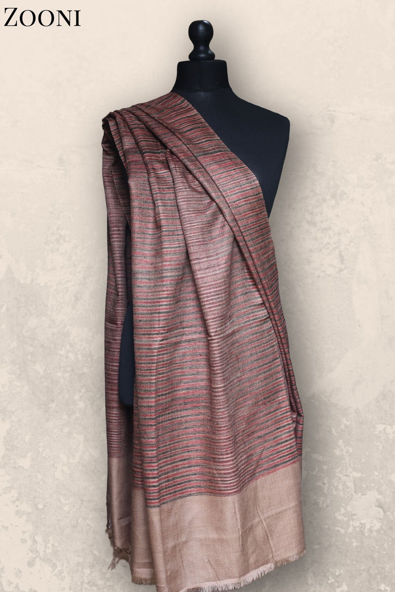 Hand Woven Plain Shawl - Stripes