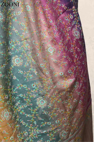 Hand Embroidered Sozni Shawl - Gradient