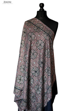 Hand Embroidered Sozni Shawl - Purmattan Jaama - Zooni Cashmere Originals