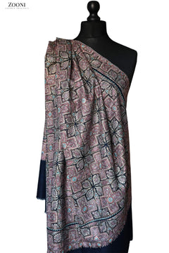 Hand Embroidered Sozni Shawl - Purmattan Jaama - Zooni Cashmere Originals