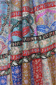 Hand Embroidered Qalamkar Shawl - Paisleys