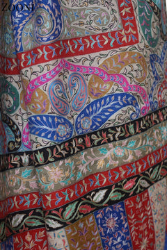 Hand Embroidered Qalamkar Shawl - Paisleys